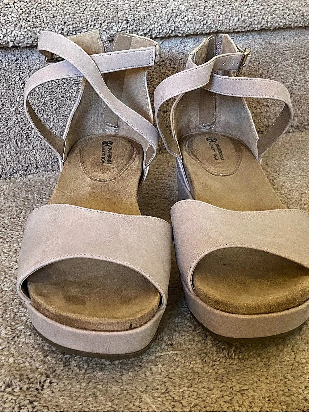 Giani Bernini Constancia Ankle Strap Wedge Sandals Pink